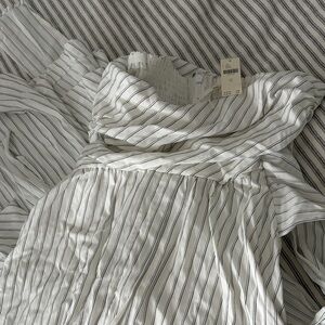 Anthropologie White and Black Striped Dress